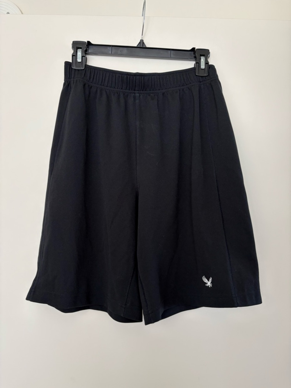 Lands' End Black Men's Athletic Shorts with Embroidered Logo